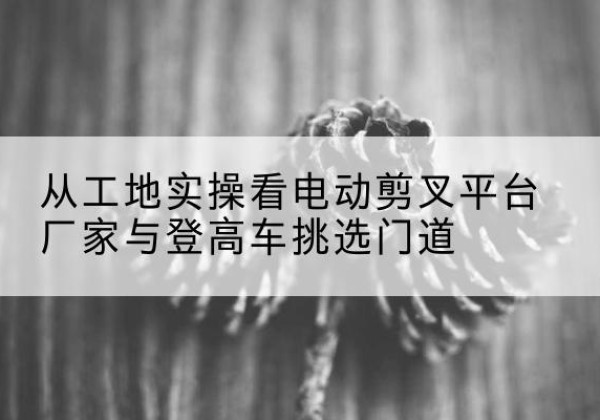 郏县电动剪叉升降平台厂家-从工地实操看电动剪叉平台厂家与登高车挑选门道